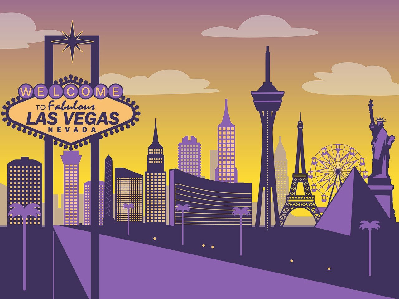 Las Vegas skyline at dusk